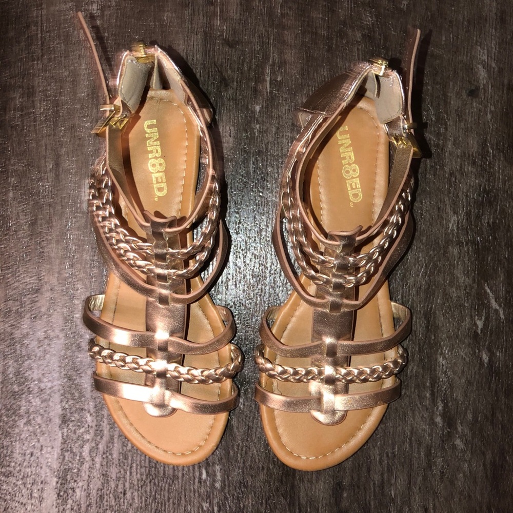 Rose Gold ‘UNR8ED’ Sandals